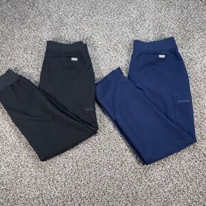 FIGS Scrub Pants Lot of 2 Zamora Men M Jogger Black Livingston Straight Leg Navy